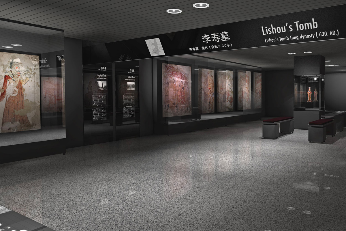 Shaanxi History Museum Xian Allestimento BIM rendering