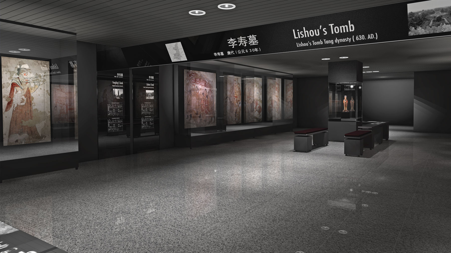 02 Shaanxi History Museum Xian Allestimento BIM rendering